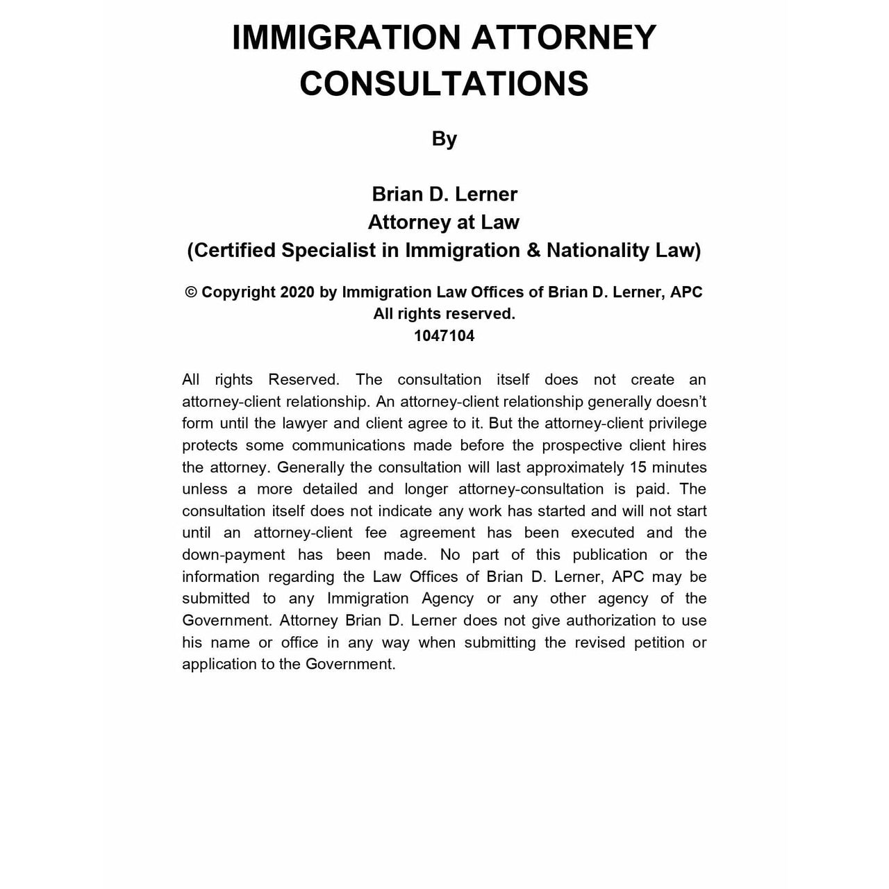 15-Minute Immigration Attorney Google Hangout Consultation Packet - Rocket Immigration Petitions