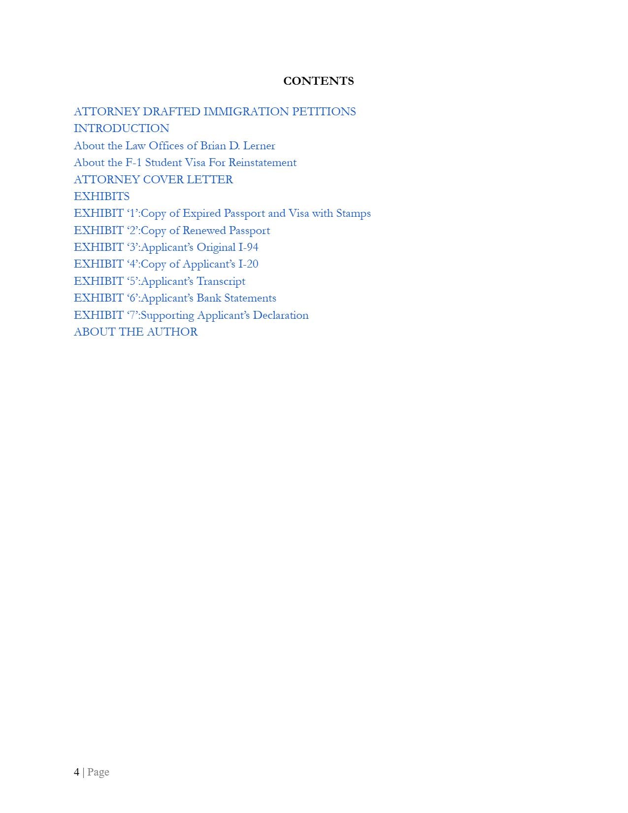 Expertly Crafted F-1 Visa Reinstatement Petitions