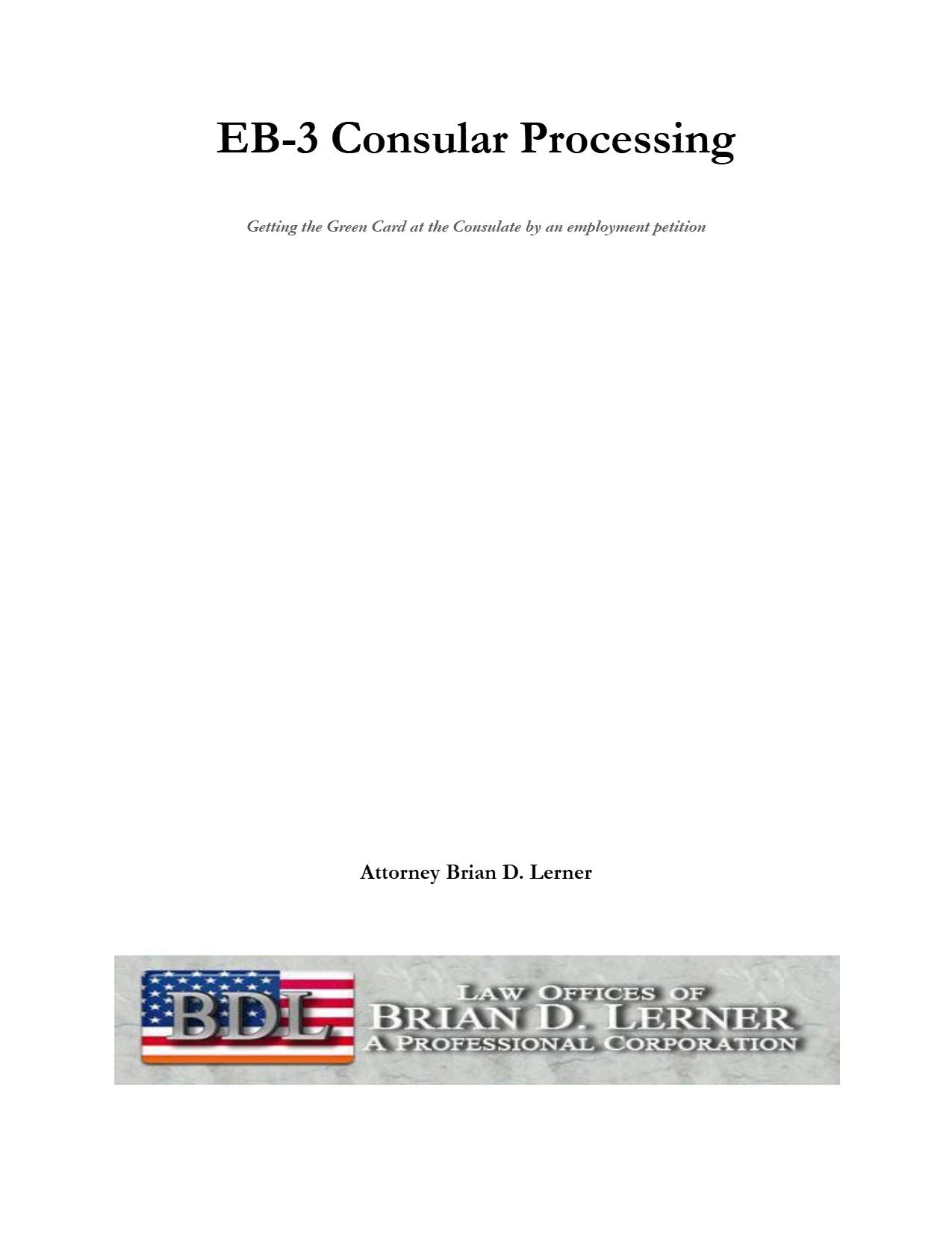 EB-3 Consular Processing