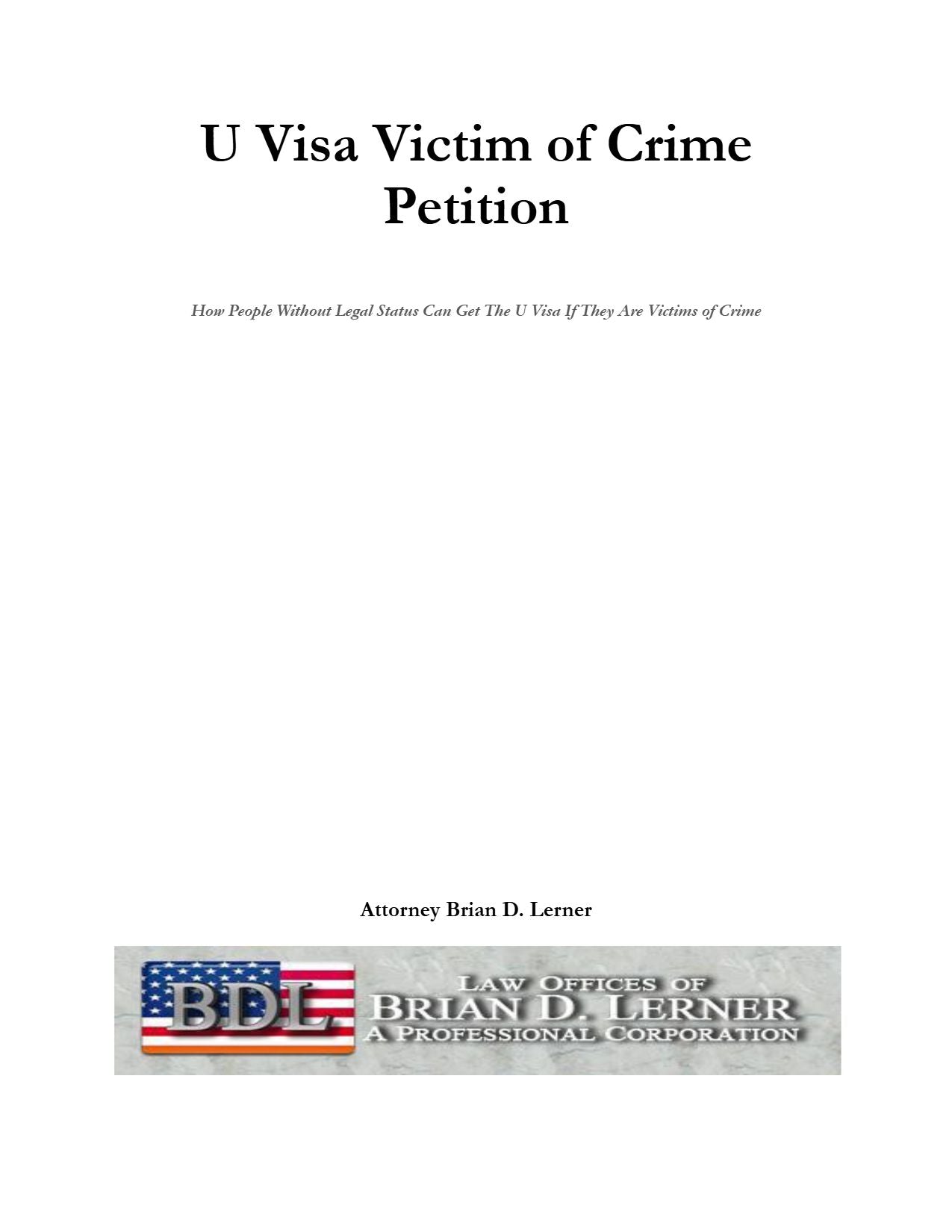 U Visa Victim of Crime Petition