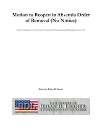 Thumbnail for Motion to Reopen In Absentia Order of Removal (No Notice)