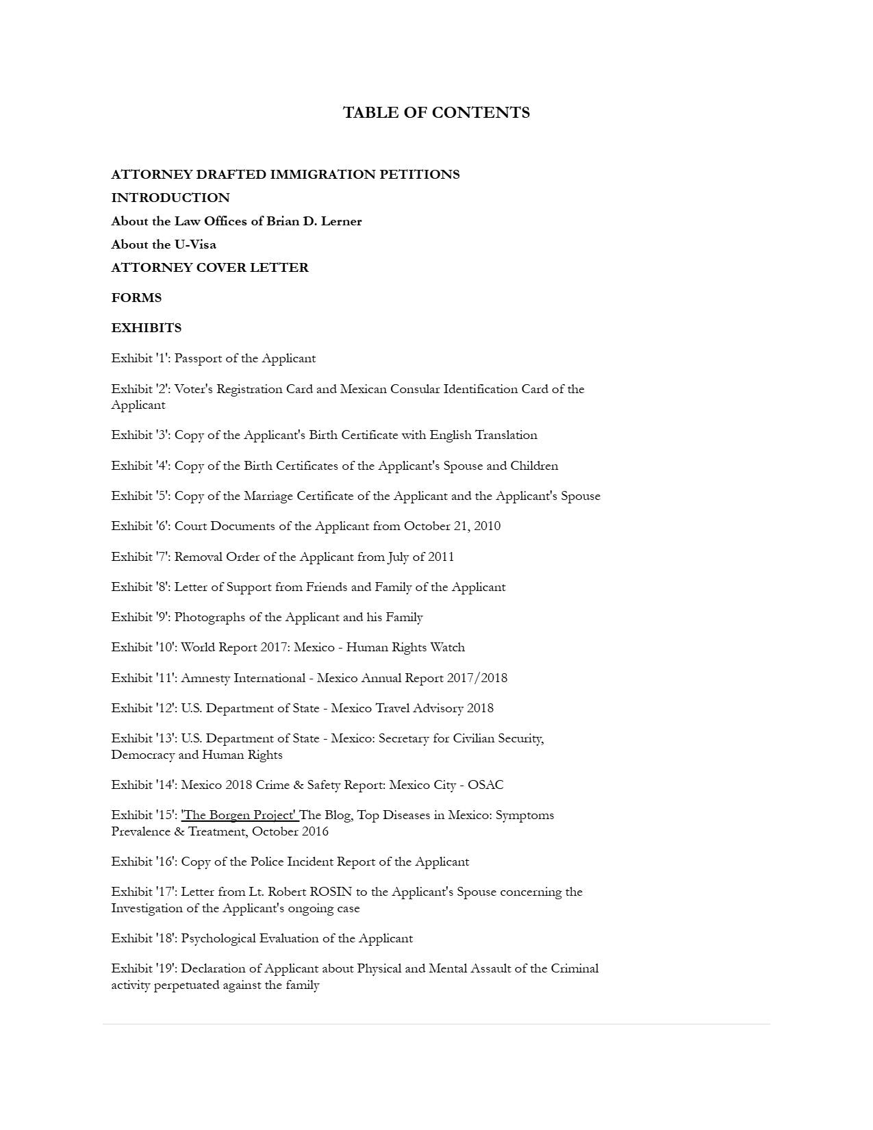 U Visa Victim of Crime Petition