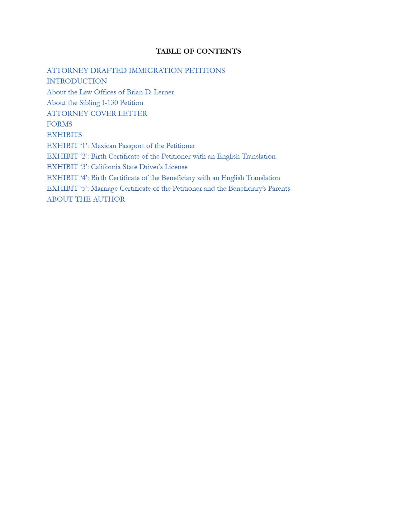 Sibling Petitioning Brother or Sister