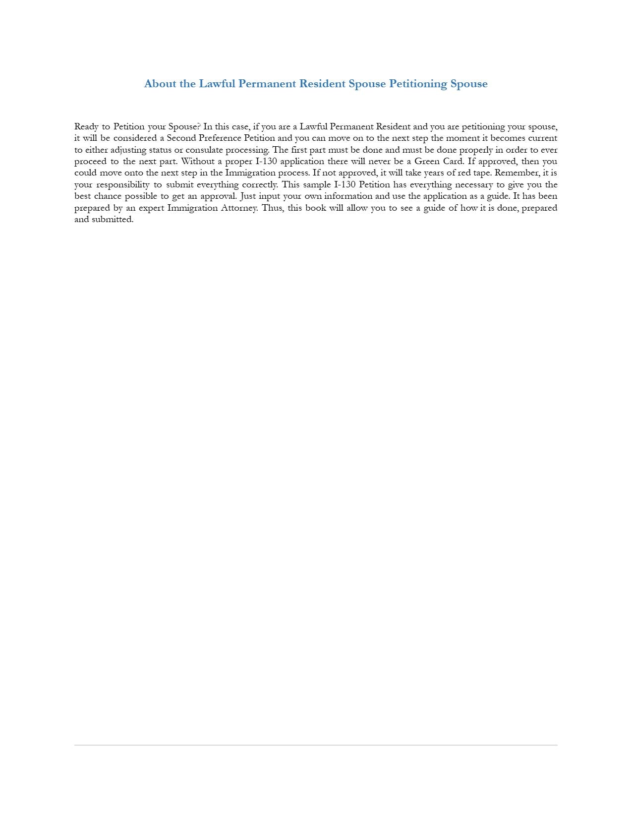 Lawful Permanent Resident Spouse Petitioning Spouse