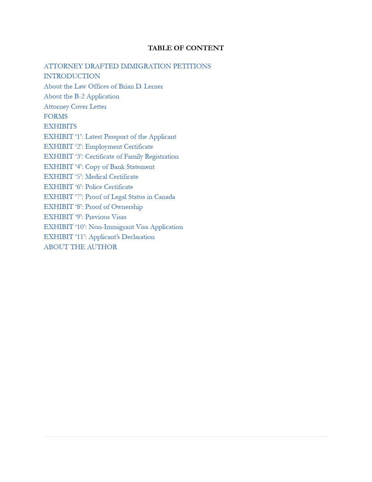 B-2 Visitor Visa Training Course Access Packet