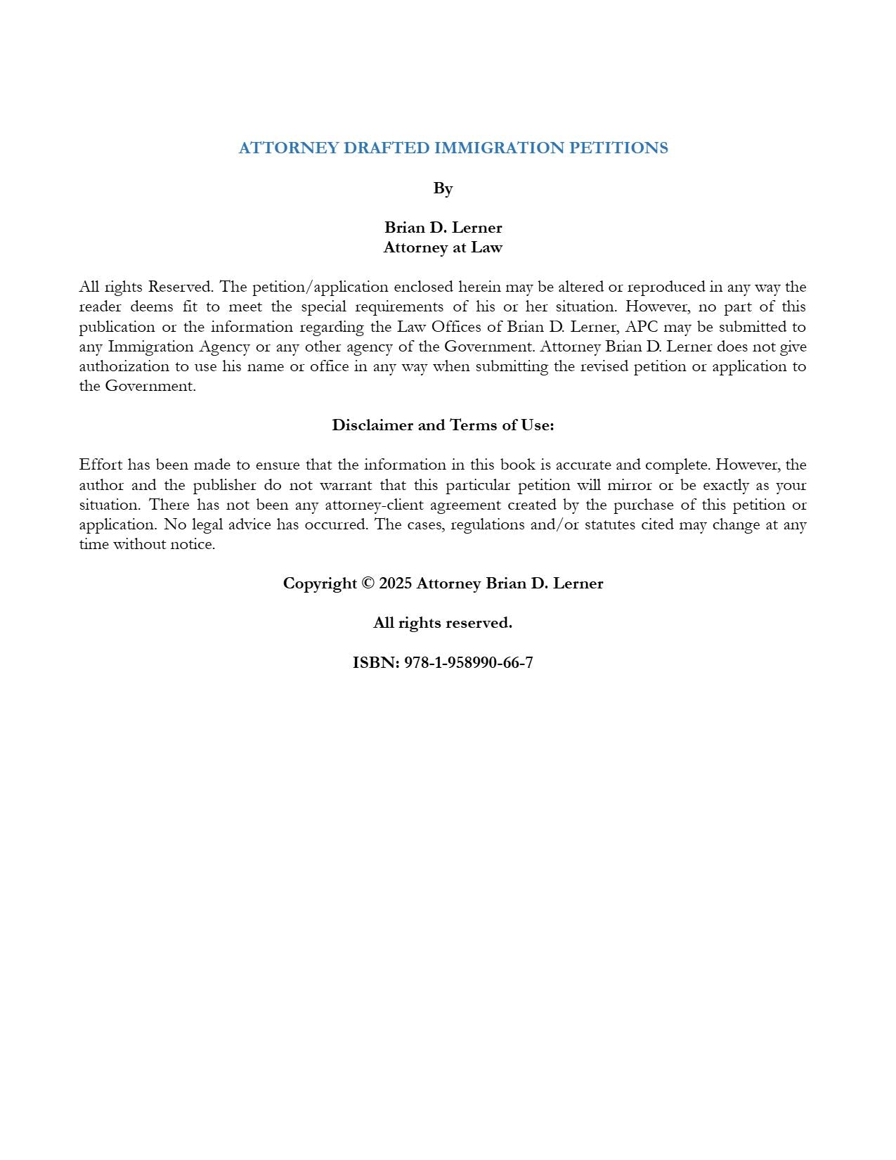 Application for Political Asylum with Derivatives/Dependants