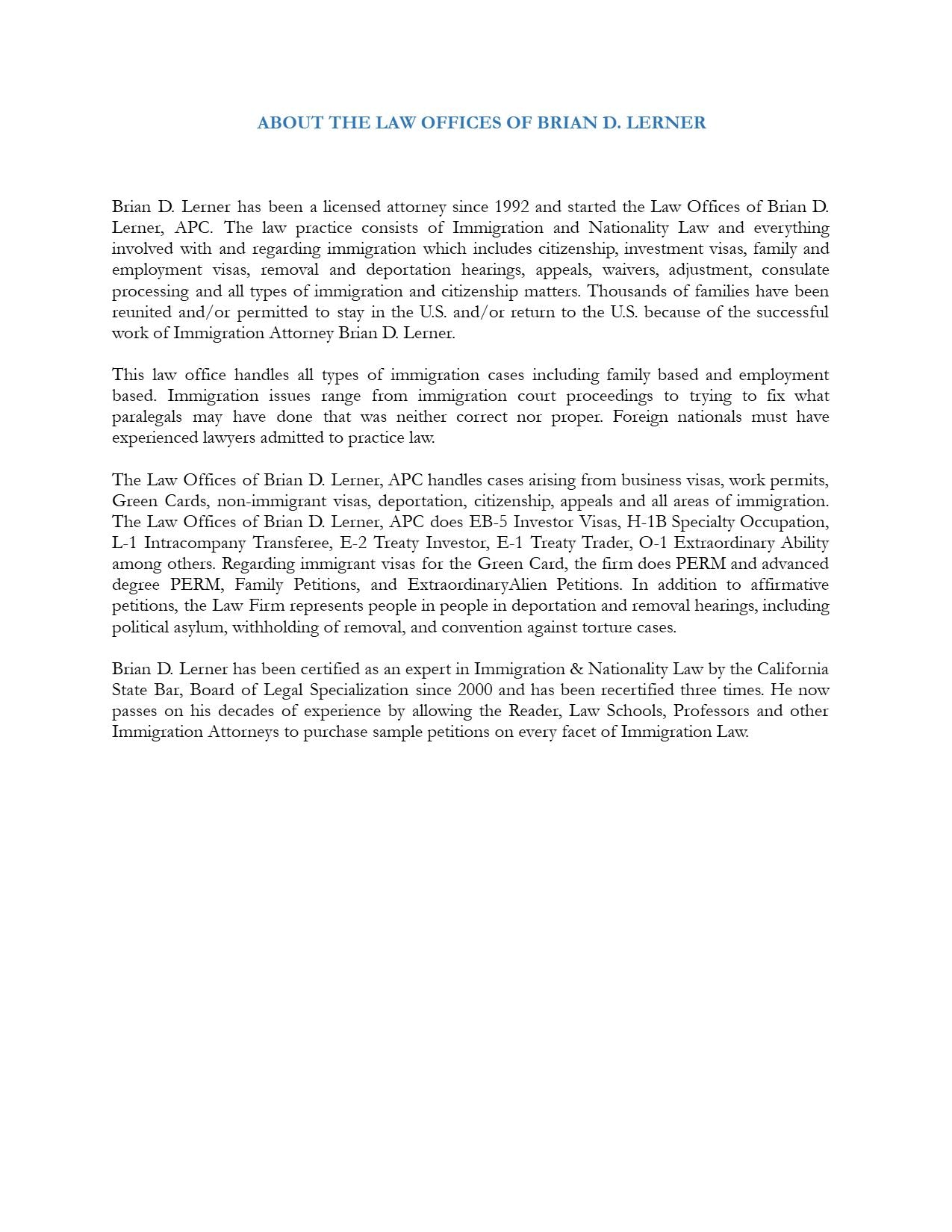 Application for Political Asylum and Religious Asylum Application